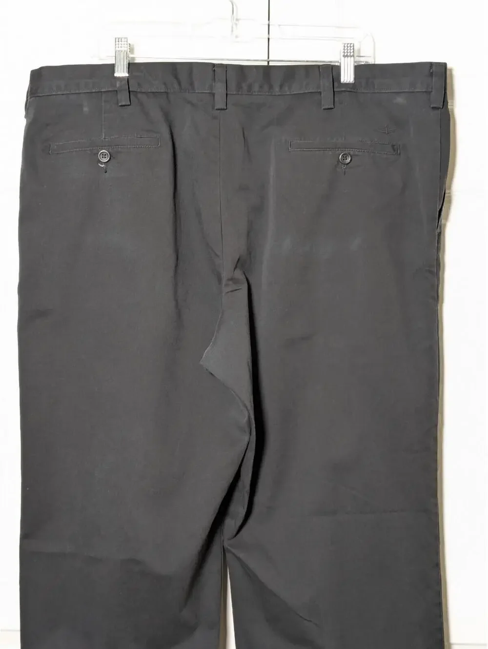 Dockers Men's Classic Fit Chinos Pants Black, W42 L32, Big & Tall, Pleated Front